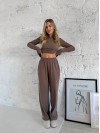 Жіночий прогулянковий термокостюм кавового кольору 35789