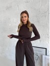 Жіночий прогулянковий термокостюм коричневого кольору 35787