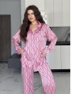 Жіночий шовковий костюм рожевого кольору 34688