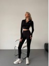 Жіночий спортивний костюм чорного кольору 34118