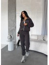 Жіночий спортивний костюм флісовий графiтового кольору 34623
