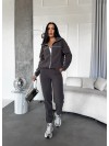 Жіночий спортивний костюм флісовий графiтового кольору 34623