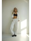 Жіночий спортивний костюм молочного кольору 34677