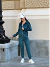 Женский спортивный костюм на молнии изумрудного цвета 34114
