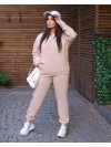 Женский спортивный костюм на флисе бежевого цвета 34195