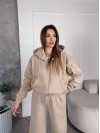 Жіночий спортивний костюм на флісi бежевого кольору 35758