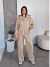 Жіночий спортивний костюм на флісi бежевого кольору 35758