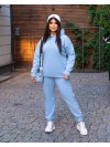Женский спортивный костюм на флисе голубого цвета 34194