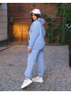 Женский спортивный костюм на флисе голубого цвета 34194