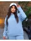 Женский спортивный костюм на флисе голубого цвета 34194