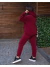 Женский спортивный костюм на флисе бордового цвета 34193