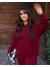 Женский спортивный костюм на флисе бордового цвета 34193