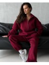 Жіночий спортивний костюм на флісi бордового кольору 35909
