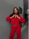 Жіночий спортивний костюм на флiсi червоного кольору 34721