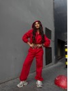 Жіночий спортивний костюм на флiсi червоного кольору 34721