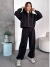 Жіночий спортивний костюм на флісi чорного кольору 35755