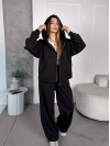 Жіночий спортивний костюм на флісi чорного кольору 35755