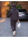 Жіночий спортивний костюм на флiсi графiтового кольору 34196