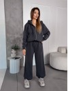 Жіночий спортивний костюм на флісi графiтового кольору 35751