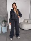 Жіночий спортивний костюм на флісi графiтового кольору 35751