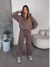Жіночий спортивний костюм на флісi кавового кольору 35757