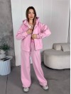 Женский спортивный костюм на флисе розового цвета 35753
