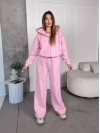 Женский спортивный костюм на флисе розового цвета 35753