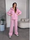 Женский спортивный костюм на флисе розового цвета 35753