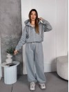Жіночий спортивний костюм на флісi сiрого кольору 35752