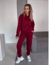 Жіночий спортивний костюм на флісi з капюшоном бордового кольору 35765