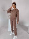 Женский спортивный костюм флисе с капюшоном кофейного цвета 35768