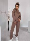 Женский спортивный костюм флисе с капюшоном кофейного цвета 35768