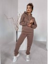Женский спортивный костюм флисе с капюшоном кофейного цвета 35768