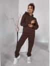Жіночий спортивний костюм на флісi з капюшоном коричневого кольору 35767