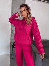 Жіночий спортивний костюм на флісi з капюшоном малинового кольору 35760
