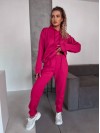 Жіночий спортивний костюм на флісi з капюшоном малинового кольору 35760