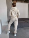 Жіночий спортивний костюм на флісi з капюшоном молочного кольору 35770