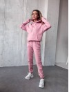 Жіночий спортивний костюм на флісi з капюшоном рожевого кольору 35766