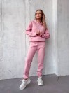 Жіночий спортивний костюм на флісi з капюшоном рожевого кольору 35766