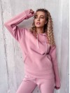 Жіночий спортивний костюм на флісi з капюшоном рожевого кольору 35766
