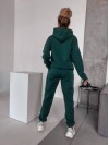 Жіночий спортивний костюм на флісi з капюшоном зеленого кольору 35764