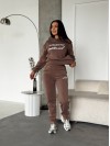 Жіночий спортивний костюм на флiсi з написом кавового кольору 35457