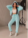 Женский спортивный костюм на змейке бирюзового цвета 32700