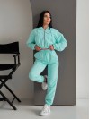 Женский спортивный костюм на змейке бирюзового цвета 32700