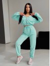 Женский спортивный костюм на змейке бирюзового цвета 32700