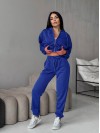 Жіночий спортивний костюм на змійці синього кольору 34462