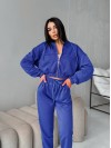 Жіночий спортивний костюм на змійці синього кольору 34462