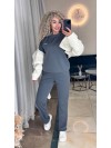 Жіночий спортивний костюм сiрого кольору 34104