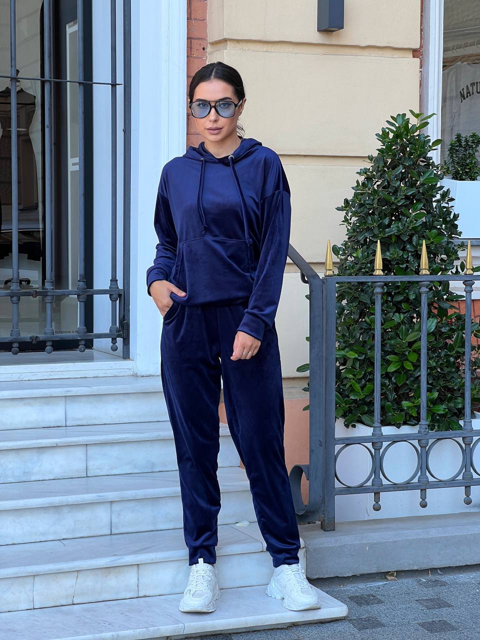 Жіночий спортивний костюм синього кольору 34157