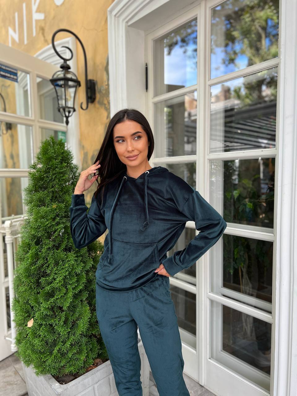 Жіночий спортивний костюм смарагдового кольору 34155